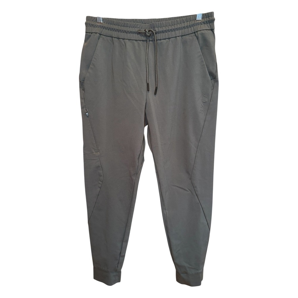 BYLT Basics Everyday Jogger Pants Mens L Olive Tapered Stretch Techwear Active